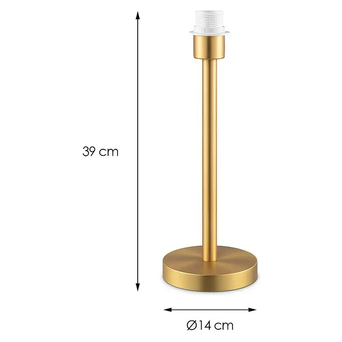 Home Sweet Home Lampenfuß Stick - 40 W, Farbe: Messing, Höhe: 39 cm - Eine goldene Tischleuchte mit den Maßen 39 cm Höhe und 14 cm Durchmesser des Sockels.