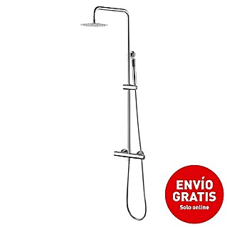 Camargue Natur Sistema de ducha (Con grifo termostático, Cromo)