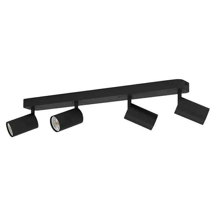 Eglo LED-Deckenleuchte Telimbela-Z - L x B x H: 580 x 80 x 97 mm, Lichtfarbe: Kaltweiß - Schwarze Vierflammige Deckenleuchte mit verstellbaren Spots für eine flexible Beleuchtungslösung in jedem Raum.