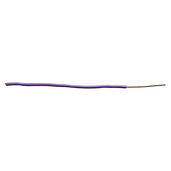 Aderleitung H07V-U 1x1,5 mm² - Anzahl Adern: 1, 100 m, Violett - Nahaufnahme eines violetten Zahnbürstengriffs mit abgenutzten Borsten, die für eine optimale Mundhygiene verwendet werden.