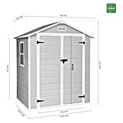 The Space Plus Gerätehaus One 2.56 (Außenmaß inkl. Dachüberstand (B x T): 181 x 134 cm, Kunststoff, Grundfläche: 2,39 m²) | BAUHAUS