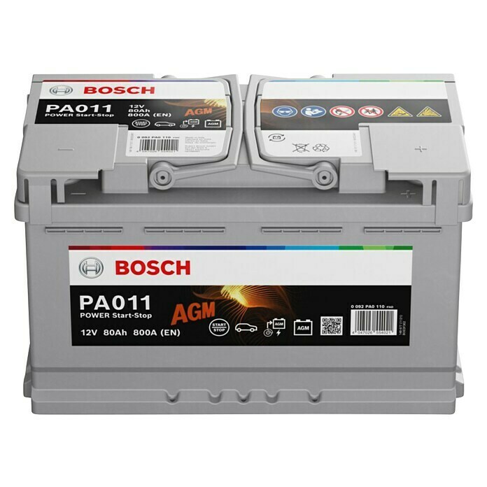 Bosch Autobatterie AGM 80Ah 800A (Typ Autobatterie: AGM, 12 V, 80 Ah) | BAUHAUS