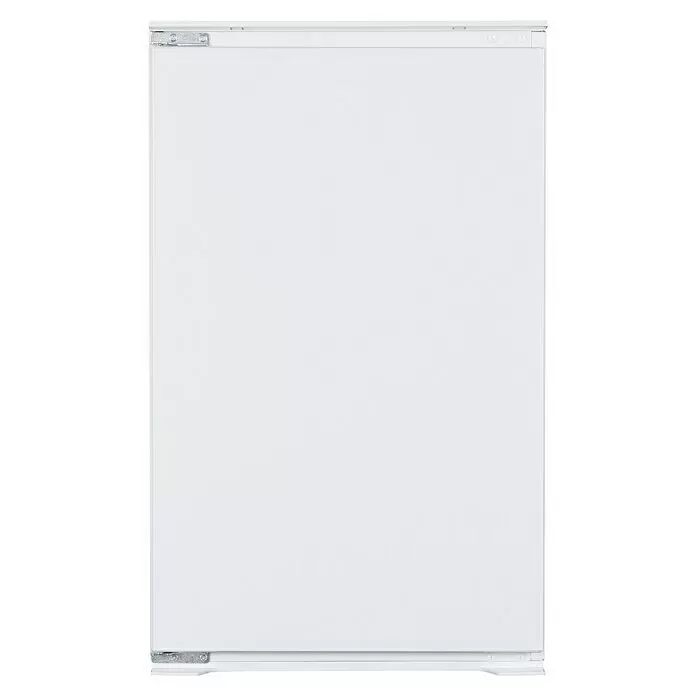PKM Kühl-Gefrierkombination KS120.4EEB - Nutzinhalt Gesamt: 118 l, 54 x 54 x 89 cm, Weiß - Weißer Einbau-Gefrierschrank mit sichtbaren Metallscharnieren oben und unten.