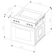 Wolkenstein Einbauherd WMO 70 (Anzahl Beheizungsarten: 8 Stk., Volumen Backofen: 62 l, Schwarz) | BAUHAUS