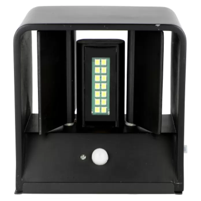 Lavida Aplique de pared con batería Lucca - L x An x Al: 10 x 10 x 8 cm, 1,2 W, Negro, Blanco cálido