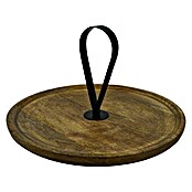 Tablett Metallgriff (Durchmesser: 28 cm, Holz, Natur) | BAUHAUS