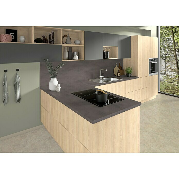 CUCINE Küchenarbeitsplatte nach Maß (Onyx anthrazit, Max. Zuschnittsmaß: 410 cm, Breite: 63,5 cm, Stärke: 3,8 cm) | BAUHAUS