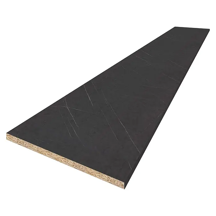 CUCINE Küchenarbeitsplatte nach Maß - Marmor schwarz, Stärke: 3,8 cm, Breite: 63,5 cm - Dunkelgraue Arbeitsplatte mit Marmorierung, ideal für moderne Küchen und Badezimmer. Strapazierfähige Oberfläche für den täglichen Gebrauch.