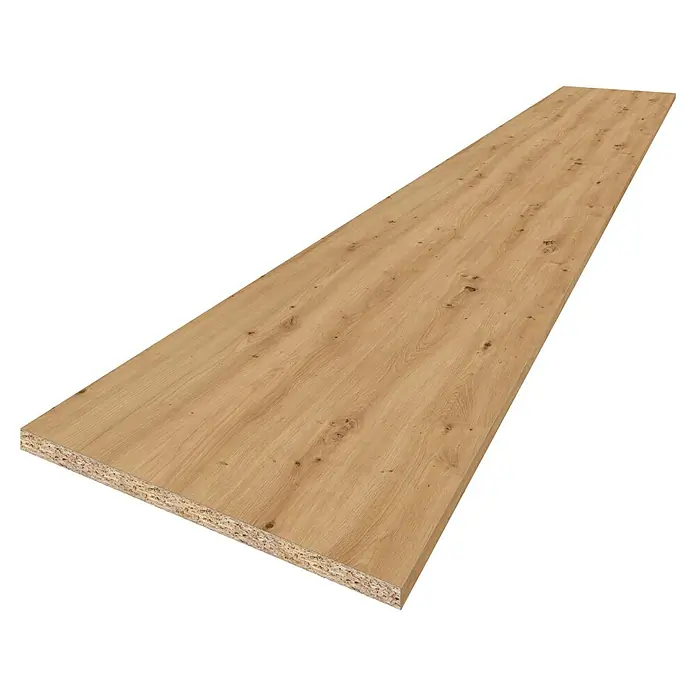 CUCINE Küchenarbeitsplatte nach Maß - Artisan Eiche, Stärke: 3,8 cm, Breite: 63,5 cm - Eine Spanplatte mit Holzdekor. Das Möbelstück ist ideal für DIY-Projekte und Innenausbau. Robuste, naturnahe Optik.