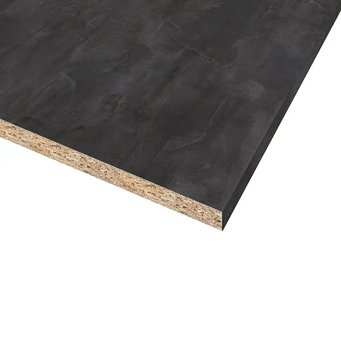 CUCINE Küchenarbeitsplatte nach Maß - Silberschiefer, Stärke: 3,8 cm, Breite: 63,5 cm - Dunkle, beschichtete Spanplatte. Ideal für Möbelbau und Innenausbau. Robuste und stilvolle Oberfläche.