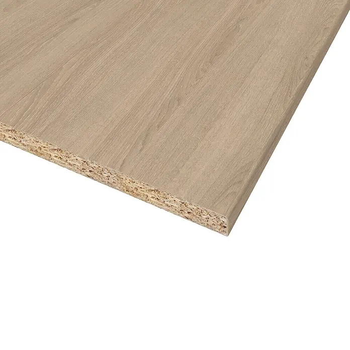 CUCINE Küchenarbeitsplatte nach Maß - Provence Eiche, Stärke: 3,8 cm, Breite: 60 cm - Nahaufnahme einer Spanplatte mit Holzdekoroberfläche, ideal für Möbelbau und Innenausbau.