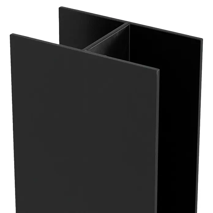 GME Perfil en H de unión y expansión - Aluminio, Negro - Jardinera metálica cuadrada negra con una pared divisoria en el centro, ideal para jardín o terraza.