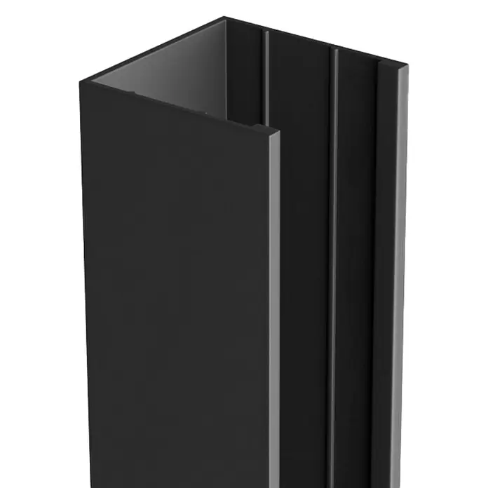 GME Perfil de ajuste reductor para puerta Open - Aluminio - Perfil de aluminio negro en forma de U. Ideal para usar en construcción o proyectos de bricolaje donde se requiere estabilidad y diseño moderno.