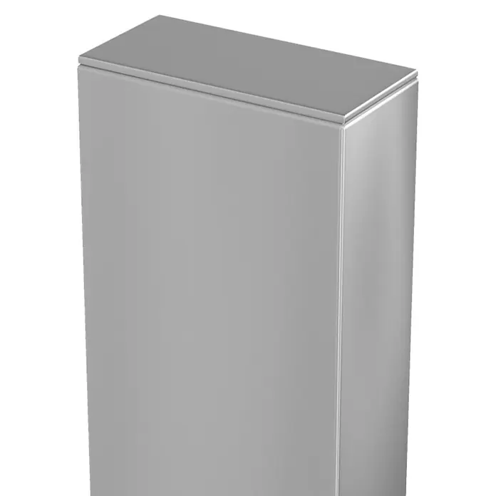 GME Tubo rectangular de compensación - L x An x Al: 4 x 2 x 200 cm, Metal, Cromo - Un dispensador delgado y gris con una forma rectangular limpia y un diseño minimalista. Ideal para baños modernos.