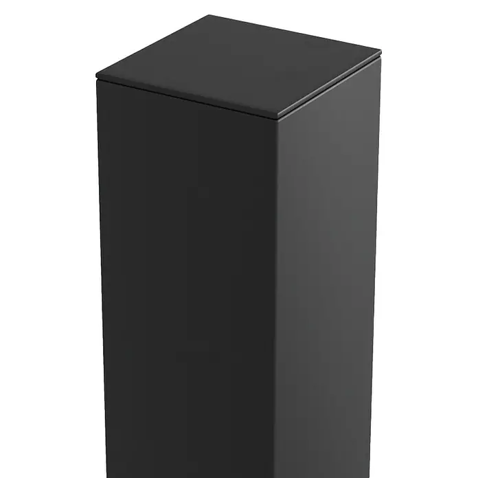 GME Tubo cuadrado de compensación - L x An x Al: 4 cm x 4 mm x 200 cm, Metal, Negro - Un elegante pedestal de columna negro. Ideal para exposiciones o para mostrar obras de arte con su diseño moderno.