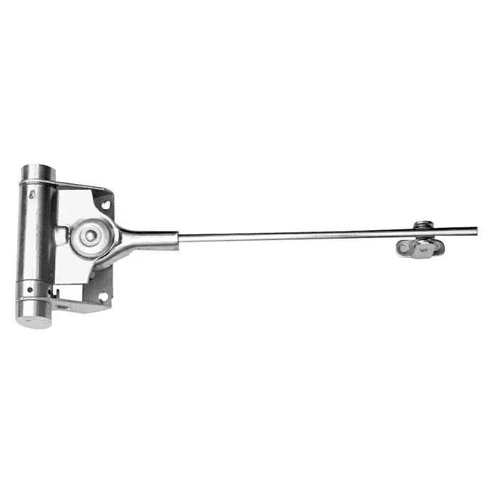 Stabilit Türschließer - L x B: 288 x 95 mm, Geeignet für: Zimmertüren - Nahaufnahme eines silbernen Türschließers mit Gestänge. Ideal zum kontrollierten Schließen von Türen, für mehr Komfort und Sicherheit.