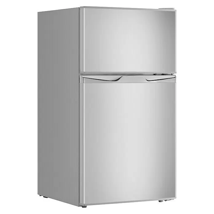 PKM Kühl-Gefrierkombination GK88EIX - Nutzinhalt Gesamt: 84 l, 49,2 x 45,3 x 85,1 cm, Inxo-Design - Zweitüriger Kühlschrank in Silber oder Edelstahl mit integrierten Griffen.