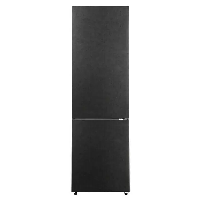 PKM Kühl-Gefrierkombination KG261EST - Nutzinhalt Gesamt: 263 l, 54 x 54 x 178 cm, Granitoptik - Mattschwarzer Kühlschrank mit Gefrierfach unten und strukturierter Oberfläche.