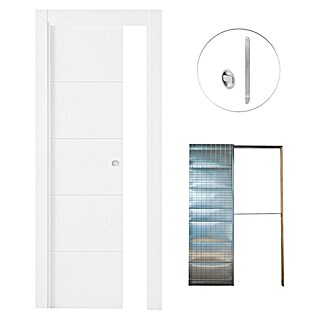 Set para puertas correderas Recife (72,5 x 203 cm, Blanco, Con pico de loro, Específico para: Pared de obra)