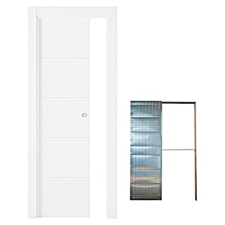 Set para puertas correderas Recife (72,5 x 203 cm, Blanco, Con uñero, Específico para: Pared de obra)