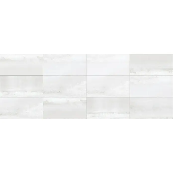Oxyd Bodenfliese - 60 cm x 120 cm x 9 mm, Weiß, Schimmernd, Rektifiziert - Weiße Fliesen mit subtiler Textur, angeordnet in einem eleganten Raster, ideal für moderne Innenräume und zur Veredelung von Oberflächen.