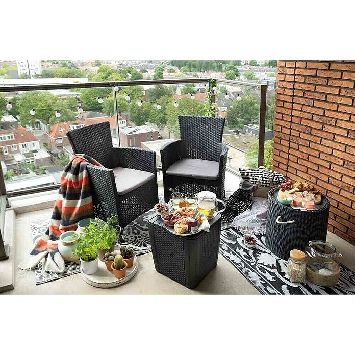 Allibert Gartenmöbel-Set Iowa (4 -tlg., Kunststoff, 100% Polyester, Anthrazit) | BAUHAUS