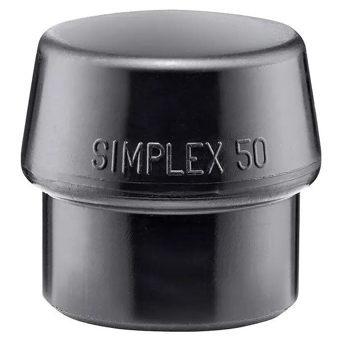 Halder Simplex Einsatz - Durchmesser Kopf: 50 mm, Schwarz, Mittelhart, Passend für: Halder Schonhämmer Simplex - Ein schwarzer Simplex 50 Rohrstopfen. Ideal für den Schutz von Rohrenden und zur Vermeidung von Verschmutzungen. Robuste Ausführung.