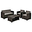 Allibert Loungemöbel-Set Monaco (4 -tlg., Kunststoffgeflecht, Polyester, Graphit) | BAUHAUS