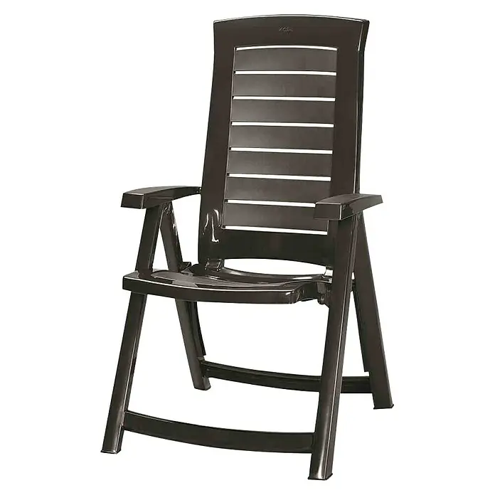 Progarden Gartenstuhl-Set Aruba - 8 Stk., Polypropylen, Polyester, Baumwolle, Grau, B x T x H: 61 x 60 x 109 cm - Brauner Gartenstuhl aus Kunststoff mit Armlehnen und Rückenlehne mit horizontalen Lamellen.
