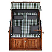 DeVries Strandkorb Trendy (L x B x H: 120 x 80 x 155 cm, Grün-Grau (kariert)) | BAUHAUS