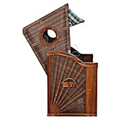 DeVries Strandkorb Trendy (L x B x H: 120 x 80 x 155 cm, Grün-Grau (kariert)) | BAUHAUS