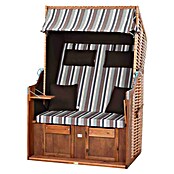 DeVries Strandkorb Trendy (L x B x H: 120 x 80 x 165 cm, Weiß-Beige-Braun (gestreift)) | BAUHAUS
