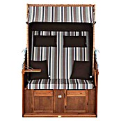 DeVries Strandkorb Trendy (L x B x H: 120 x 80 x 165 cm, Weiß-Beige-Braun (gestreift)) | BAUHAUS