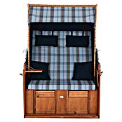 DeVries Strandkorb Trendy (L x B x H: 120 x 80 x 165 cm, Blau-Weiß (kariert)) | BAUHAUS