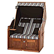 DeVries Strandkorb Trendy (L x B x H: 120 x 80 x 165 cm, Weiß-Beige-Braun (gestreift)) | BAUHAUS