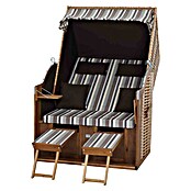 DeVries Strandkorb Trendy (L x B x H: 120 x 80 x 165 cm, Weiß-Beige-Braun (gestreift)) | BAUHAUS