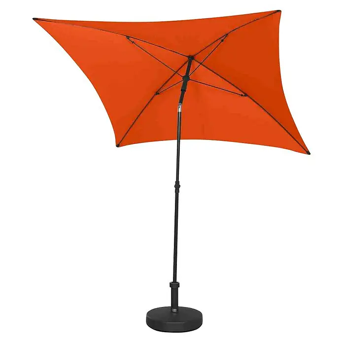 Siena Garden Marktschirm City Push - Terracotta, Bespannungsmaß (L x B): 180 x 180 cm - Dieser auffällige orangefarbene Sonnenschirm bietet stilvollen Schutz vor der Sonne. Perfekt für Garten, Terrasse oder Balkon mit seinem stabilen Standfuß.