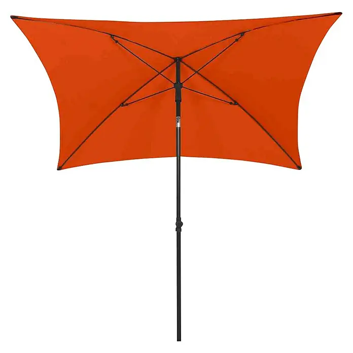 Siena Garden Marktschirm City Push - Terracotta, Bespannungsmaß (L x B): 180 x 180 cm - Sonnenschirm in leuchtendem Orange mit rechteckigem Design, ideal für den Garten oder die Terrasse. Schützt vor Sonne und bietet Schatten.