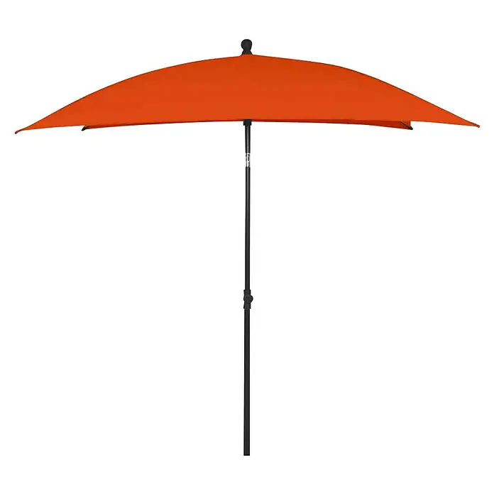Siena Garden Marktschirm City Push - Terracotta, Bespannungsmaß (L x B): 180 x 180 cm - Sonnenschirm mit orangefarbenem Bezug und stabilem, schwarzem Gestell für den Garten oder die Terrasse.