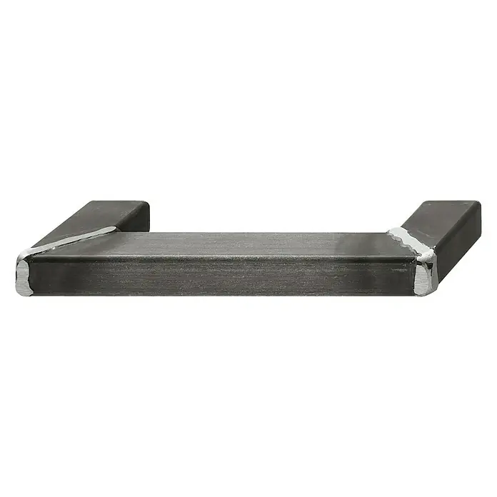 Häfele Tirador para muebles 100.45.309 - L x An x Al: 35 x 6 x 2 cm, Acero - Primer plano de un mango de metal soldado, que muestra una construcción robusta y un encanto industrial para muebles o equipos.