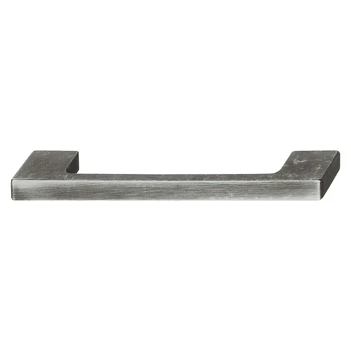 Häfele Tirador para muebles 110.22.036 - L x An x Al: 19,2 x 3 x 1,5 cm - Primer plano de un elegante tirador de mueble con aspecto de plata cepillada, ideal para mobiliario moderno. Diseño elegante para cada habitación.