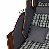 DeVries Strandkorb Trendy (L x B x H: 120 x 80 x 155 cm, Grün-Grau (kariert)) | BAUHAUS