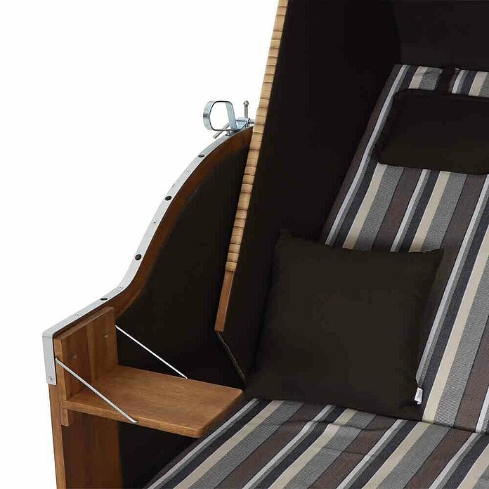 DeVries Strandkorb Trendy (L x B x H: 120 x 80 x 165 cm, Weiß-Beige-Braun (gestreift)) | BAUHAUS