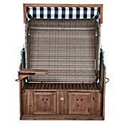 DeVries Strandkorb Trendy (L x B x H: 130 x 80 x 165 cm, Blau-Weiß (kariert)) | BAUHAUS