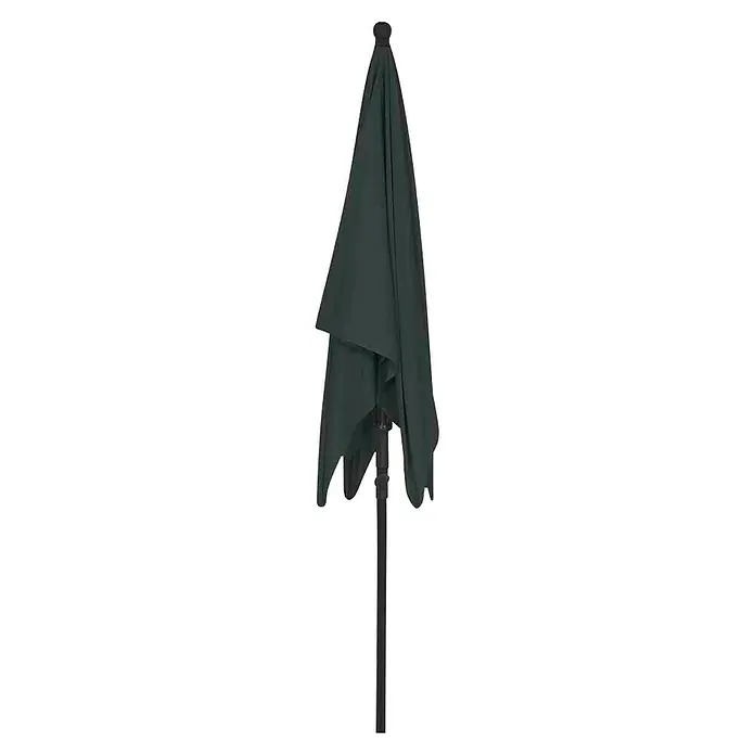 Siena Garden Marktschirm City Push - Anthrazit, Bespannungsmaß (L x B): 180 x 180 cm - Geschlossener dunkelgrüner Sonnenschirm mit schwarzem Ständer für den Außenbereich.
