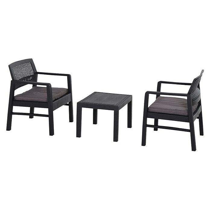 Progarden Gartenmöbel-Set Kraka (3 -tlg., 100% Polyester, 100% Polypropylen, Anthrazit) | BAUHAUS