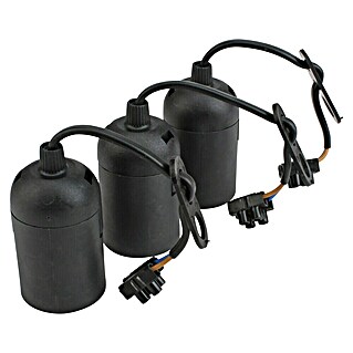Lampenfassung Set (E27, 3 Stk., Schwarz)