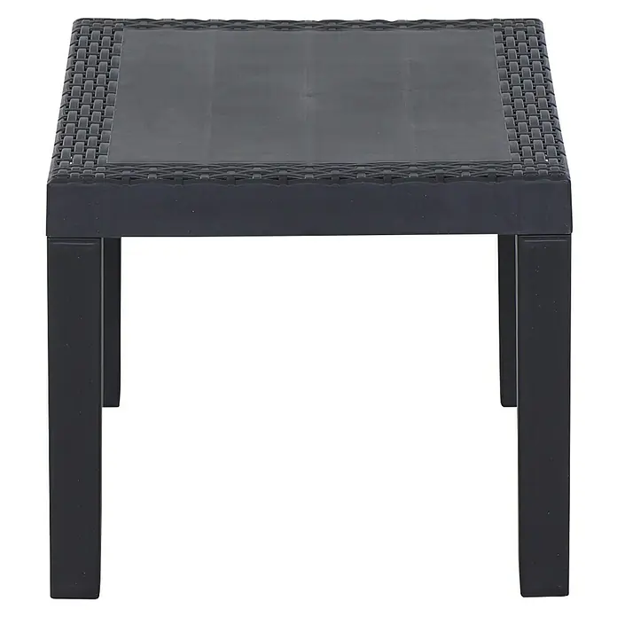 Progarden Gartenmöbel-Set Kraka - 3 -tlg., 100% Polyester, 100% Polypropylen, Anthrazit - Schwarzer Outdoor-Tisch mit robustem Rahmen und geflochtener Tischplatte für den Garten oder die Terrasse.