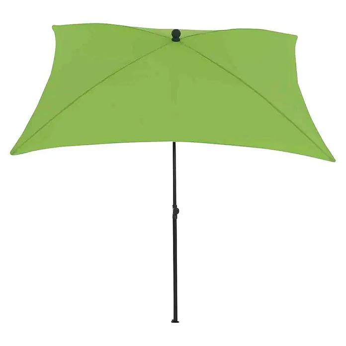 Siena Garden Marktschirm City Push - Grün, Bespannungsmaß (L x B): 180 x 180 cm - Grüne, rechteckige Sonnenschirm mit schwarzem Ständer. Der Schirm ist ideal für den Einsatz im Garten oder auf der Terrasse, um Schatten zu spenden.