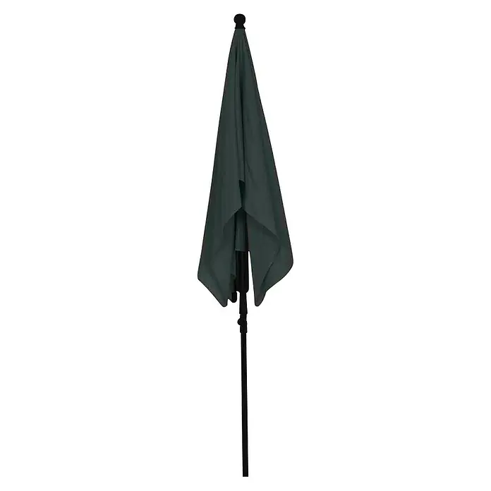Siena Garden Marktschirm City Push - Anthrazit, Bespannungsmaß (L x B): 140 x 210 cm - Geschlossener grüner Sonnenschirm mit schwarzem Gestell, ideal für den Garten.
